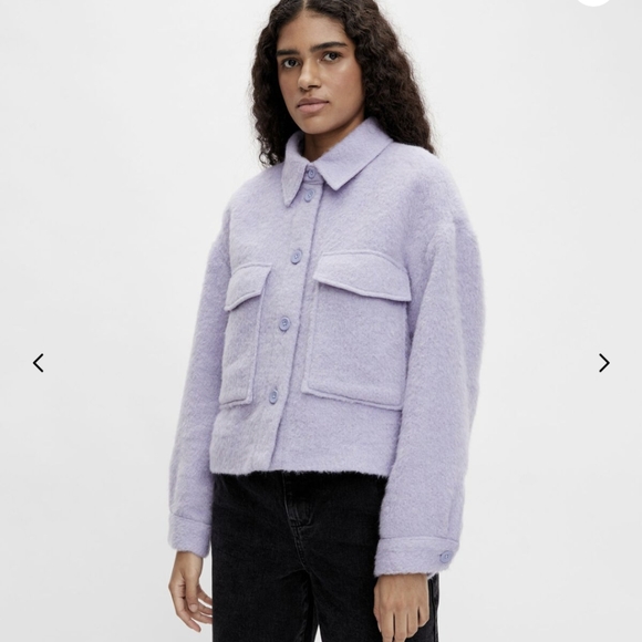 .Object Orchid Bloom Boxy Fit Purple Shacket Jacket Medium - Picture 5 of 16